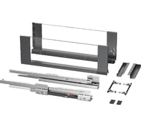 Слимбокс стеклянная стенка Mebax с направляющими и доводчиком, 84_450 мм, серый  00-00003002