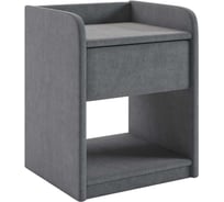 Тумба прикроватная Аманда 2 графит велюр TM-003.2.2171