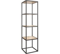 Стеллаж Куб 4 черный муар/дуб сонома LMN-06.1797