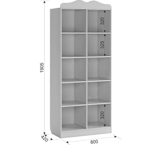 Стеллаж Фэнтези белый рамух MDF-03.1747