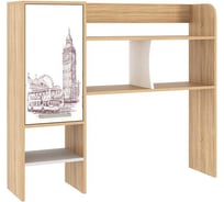 Надстройка стола компьютерного Лайт-1 1200 дуб сонома/белый NKL01S1.2.1623