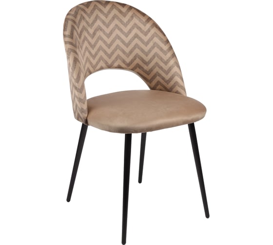 Стул Алвест AV 415 ткань Sirius latte/спинка Sirius Deco 03 latte, опора К3 прямая разборная, черный глянец AV 415 Sl/SD03l.-08