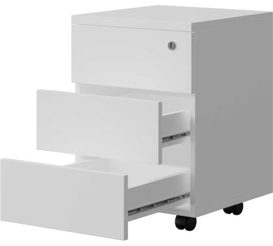 Тумба мобильная Альянс мебель Push-to-Open 430x450x610 ТМ-ПТО Белый снег