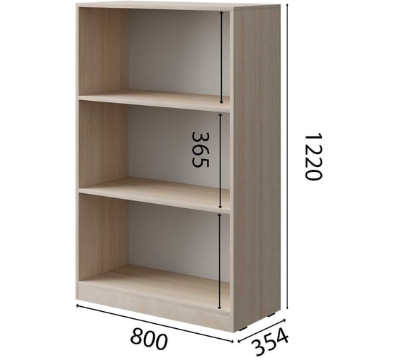Стеллаж средний Альянс мебель ХИТ 800x354x1220 К-11.3 Ясень шимо светлый
