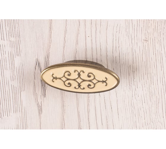 Ручка скоба ОФК комплект из 10 штук, 1151-32 ст.бронза+кремовый Tr-00000958