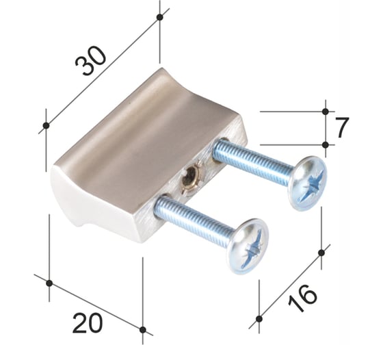Ручка скоба ОФК комплект из 10 штук, 729-16 JL M4х25 хром матовый Tr-00000978