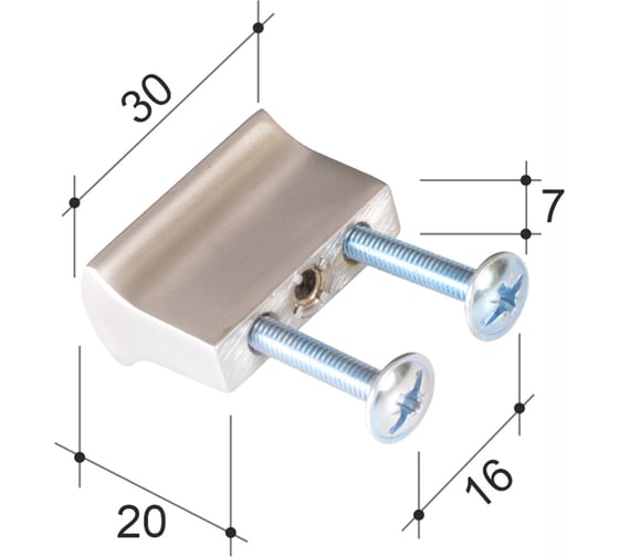 Ручка скоба ОФК комплект из 4 штук, 729-16 JL M4х25 хром матовый Tr-00000977