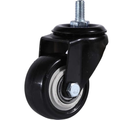 Колесо поворотное Brante 50 мм. на штыре черный ПВХ с двухрядным шариковым подшипником 107255