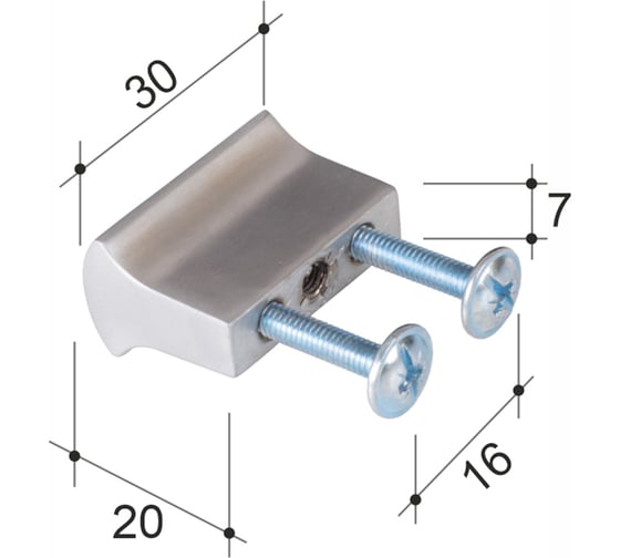Ручка скоба ОФК комплект из 10 штук, 729-16 JL M4х20 хром матовый Tr-00000980