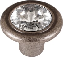 Ручка кнопка ОФК комплект из 10 штук, 3030 А старое серебро Tr-00001044