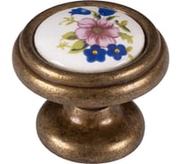 Ручка кнопка ОФК 734 C802 01 ст.бронза+белый 525