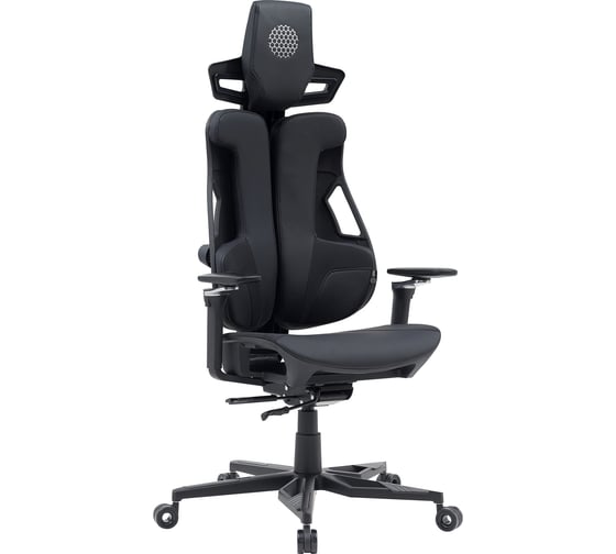 Кресло CACTUS CS-CHR-DUO-BBK черный кожзам с подголовником крестовина алюминий 2002012