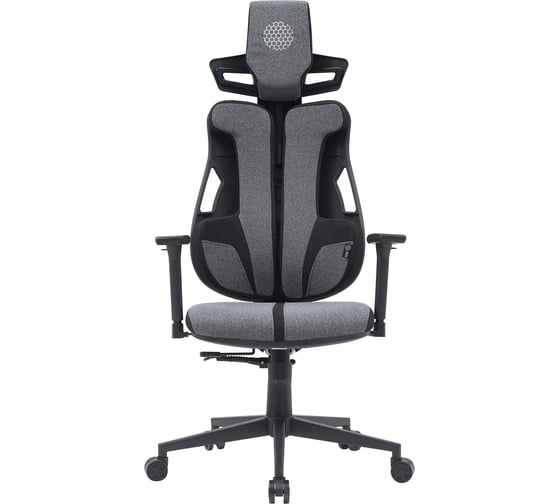 Кресло CACTUS CS-CHR-DUO-GYBK серый/черный с подголовником крестовина сталь 2002010