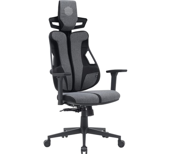 Кресло CACTUS CS-CHR-DUO-GYBK серый/черный с подголовником крестовина сталь 2002010
