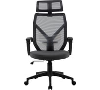 Кресло CACTUS CS-MC414-GY черный/серый сетка/ткань с подголовником крестовина пластик 2003195