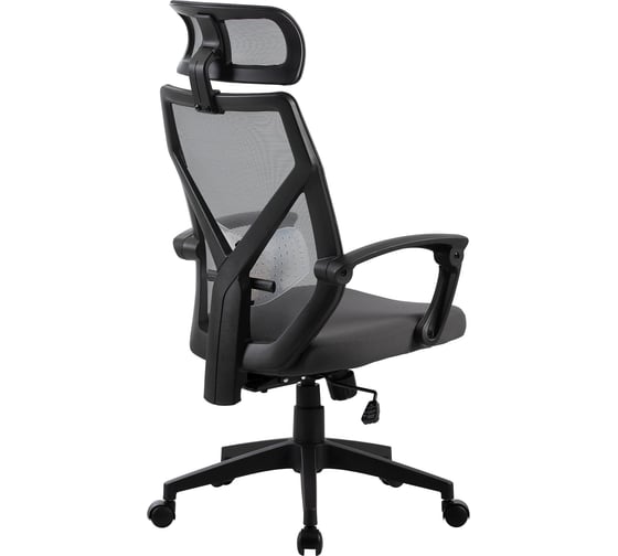 Кресло CACTUS CS-MC414-GY черный/серый сетка/ткань с подголовником крестовина пластик 2003195