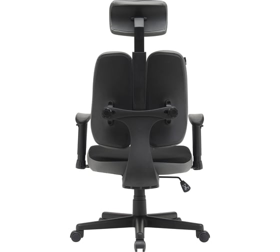 Кресло CACTUS CS-CHR-MC03-BKGY черный/серый с подголовником крестовина пластик пластик черный 2001329