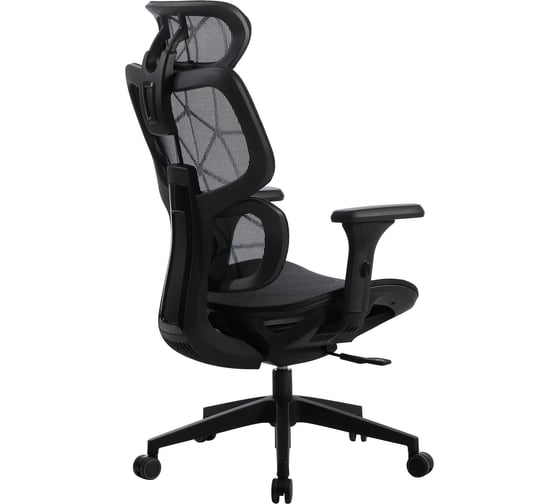 Кресло CACTUS CS-MC555-BK черный сетка с подголовником крестовина пластик 2003196