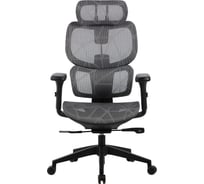 Кресло CACTUS CS-MC555-GY черный/серый сетка с подголовником крестовина пластик пластик черный 2003207