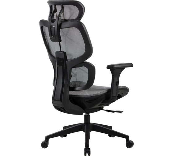 Кресло CACTUS CS-MC555-GY черный/серый сетка с подголовником крестовина пластик пластик черный 2003207