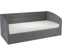 Кровать с подъемным механизмом Альба Софа 90x200 см, графит, велюр KM.S-16.2171