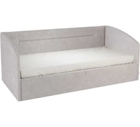 Кровать с подъемным механизмом Альба Софа 90x200 см, галька, велюр KM.S-16.2173