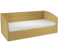 Кровать с подъемным механизмом Альба Софа 90x200 см, медовый, велюр KM.S-16.2174