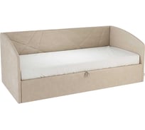 Кровать с подъемным механизмом Бест Софа 90x200 см, капучино, велюр KM.S-15.2170