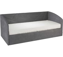Кровать с подъемным механизмом Бест Софа 90x200 см, графит, велюр KM.S-15.2171