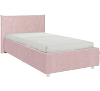 Кровать с основанием Бест 90x200 см, нежно-розовый, велюр ZO.KM0.9-02.2172