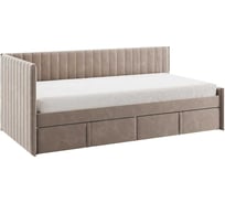 Кровать с ящиками Твикс Тахта 90x200 см, латте, велюр 171564.2763