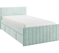 Кровать с ящиками Твикс 90x200 см, мята, велюр 171565.2764