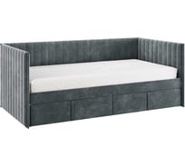 Кровать с ящиками Твикс Софа 90x200 см, графит, велюр 171562.2171