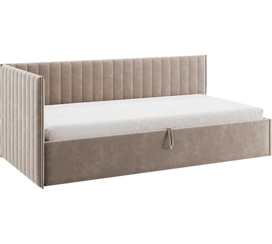 Кровать с подъемным механизмом Твикс Тахта 90x200 см, латте, велюр 170631.2763