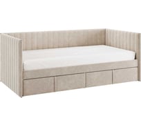 Кровать с ящиками Твикс Софа 90x200 см, капучино, велюр 171562.2170