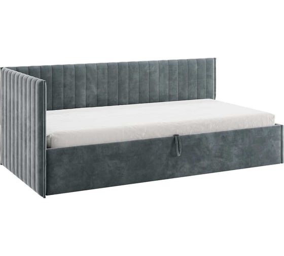 Кровать с подъемным механизмом Твикс Тахта 90x200 см, графит, велюр 170631.2171 1