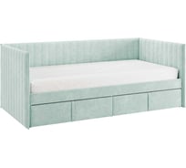 Кровать с ящиками Твикс Софа 90x200 см, мята, велюр 171562.2764