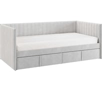 Кровать с ящиками Твикс Софа 90x200 см, галька, велюр 171562.2173