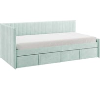 Кровать с ящиками Твикс Тахта 90x200 см, мята, велюр 171564.2764