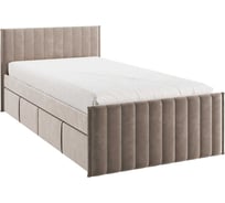 Кровать с ящиками Твикс 90x200 см, латте, велюр 171565.2763