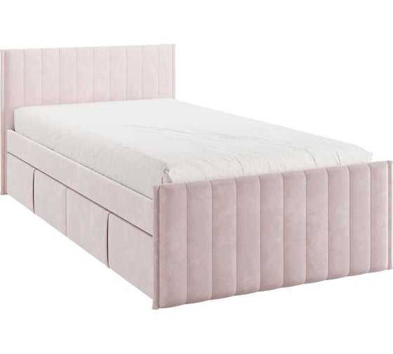 Кровать с ящиками Твикс 90x200 см, нежно-розовый, велюр 171565.2172 1