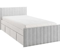 Кровать с ящиками Твикс 90x200 см, галька, велюр 171565.2173