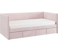 Кровать с ящиками Твикс Софа 90x200 см, нежно-розовый, велюр 171562.2172