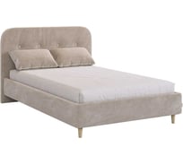 Кровать с основанием Лео 120x200 см, латте, велюр/капучино, велюр KM1.2-19.2765