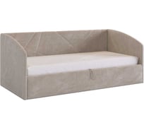 Кровать с подъемным механизмом Квест Софа 90x200 см, латте, велюр KM.S-17.2763