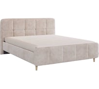 Кровать с основанием Грета 160x200 см, песок алькантара, велюр KM1.6-22.2758