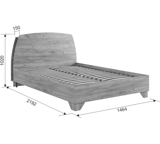 Кровать с основанием Виктория-1 140x200 см, белое дерево SPV-1.04.2552