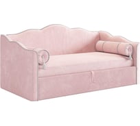 Кровать-софа Лея К1 90x200 см, нежно-розовый велюр/галька велюр ZP.KM.S-18.2710