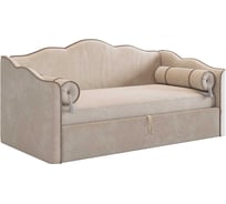 Кровать с подъемным механизмом Лея Софа 90x200 см, крем, велюр/латте, велюр KM.S-18.2959