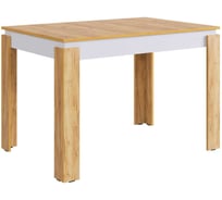 Обеденный раздвижной стол Гермес 2 дуб крафт золотой/белое дерево KM-0209.2563